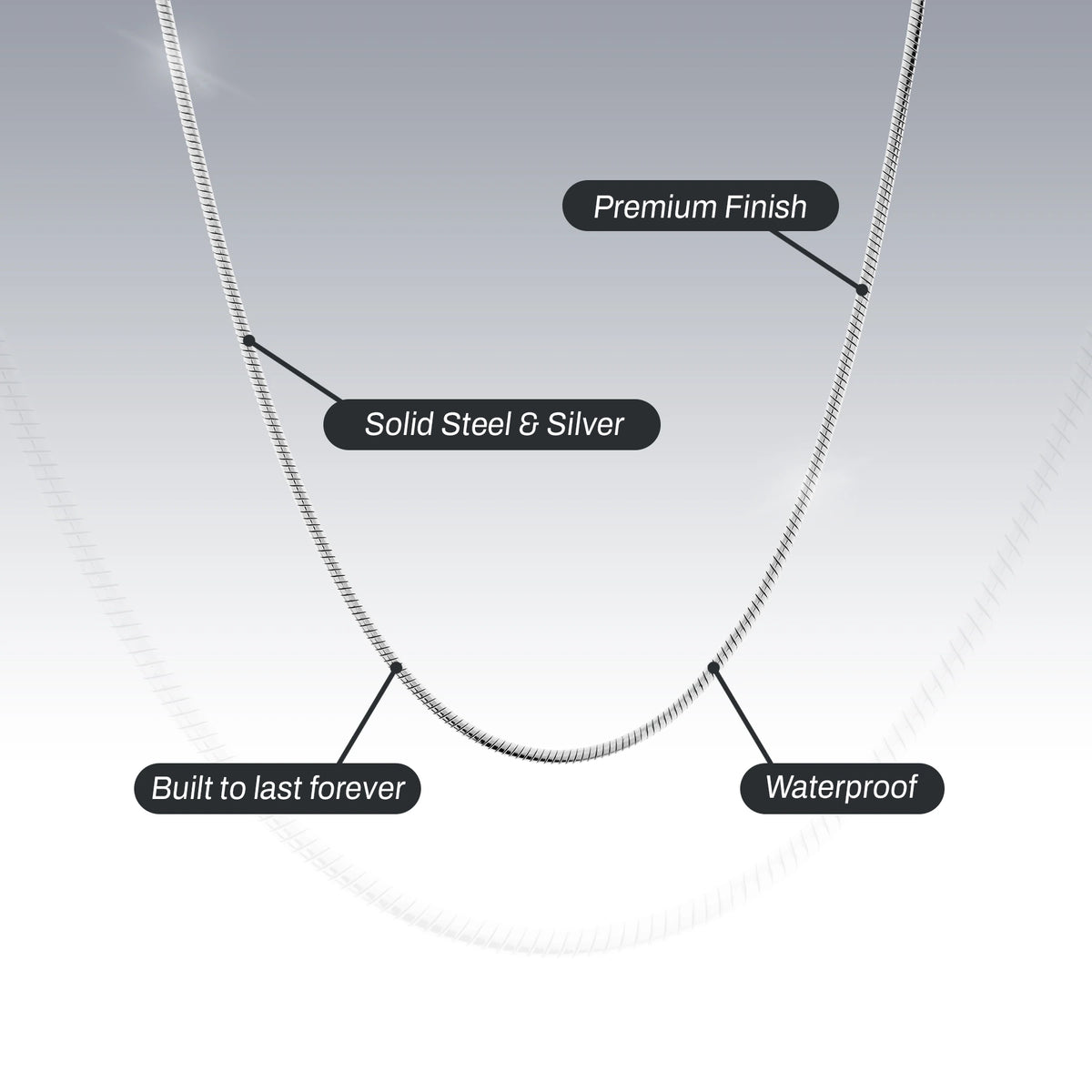 1.3MM STERLING SILVER REAL SNAKE CHAIN