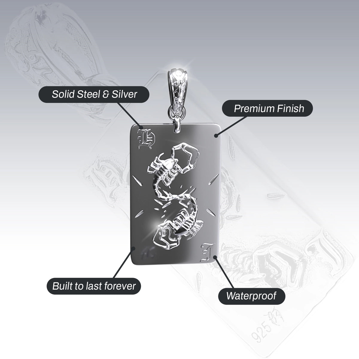 SCORPIO TAROT CARD PENDANT