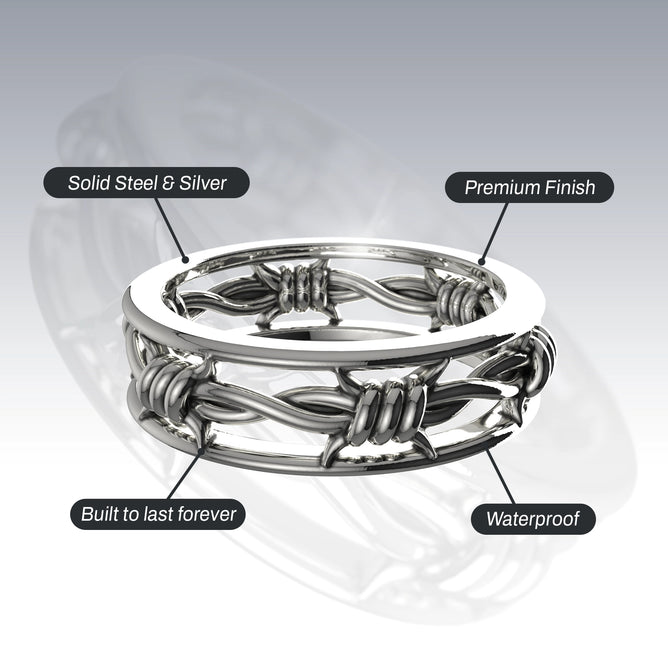 BARBED WIRE BAND RING