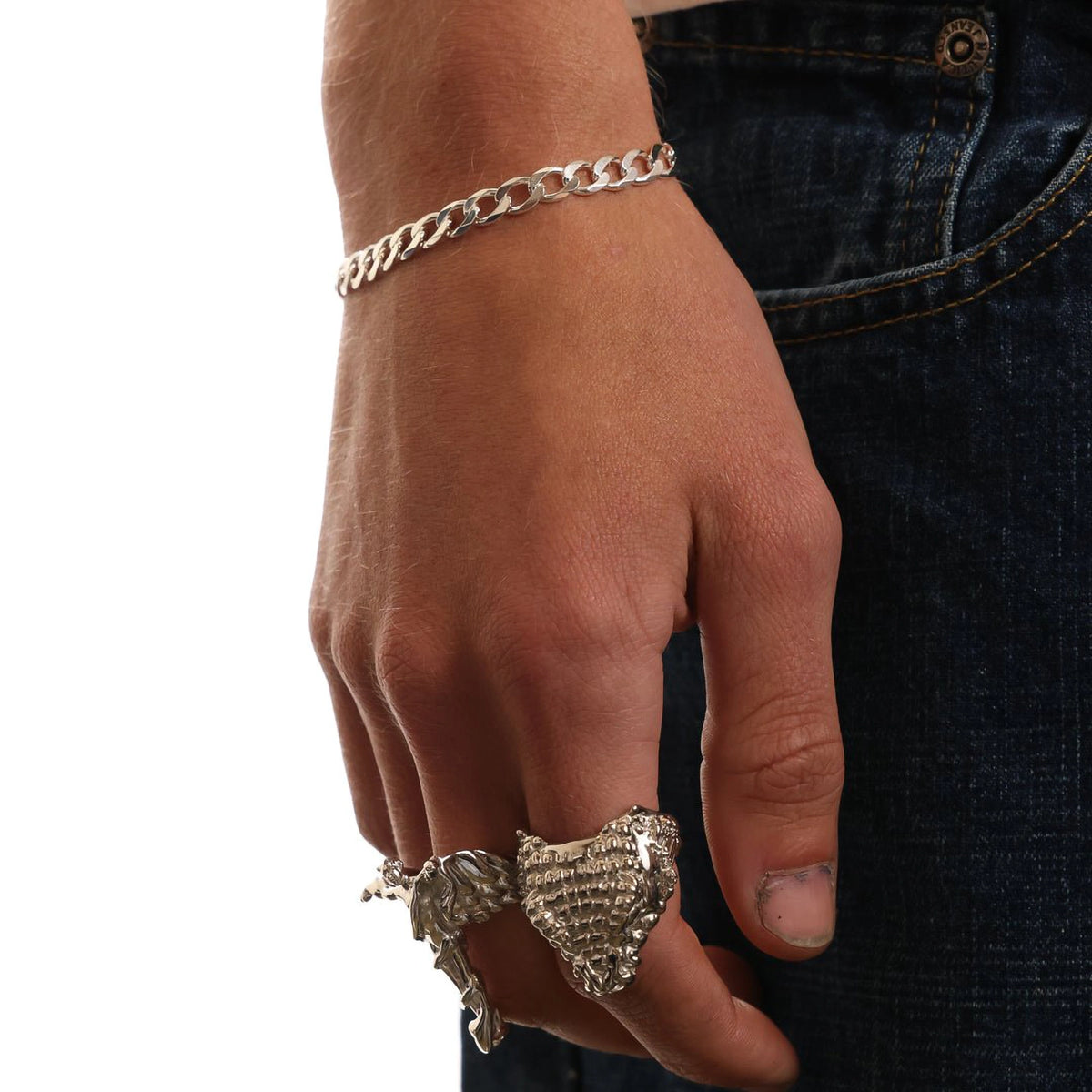 SILVER 6MM CURB BRACELET - Hard Jewelry™